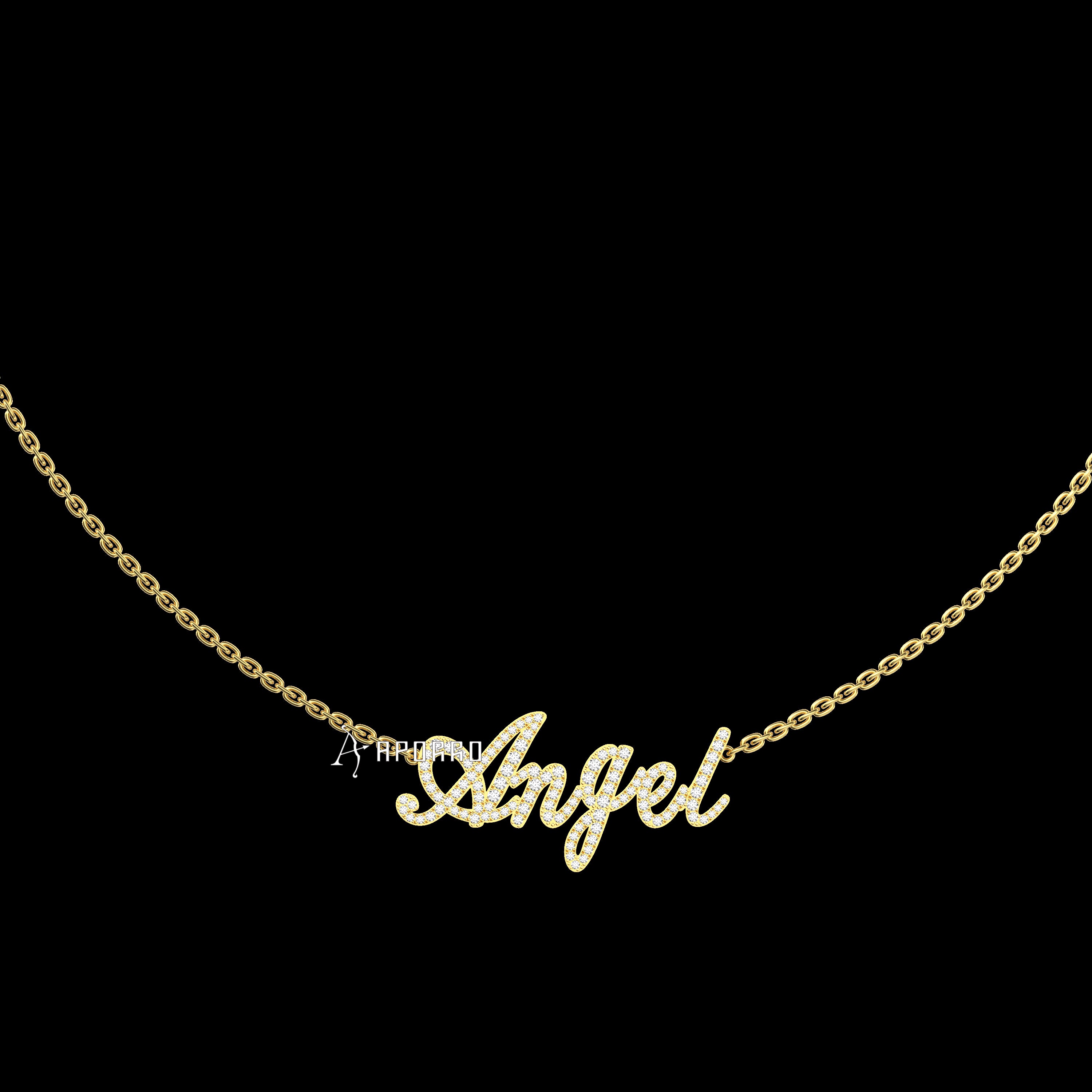 APORRO Premium Custom 14K Gold Name Necklace