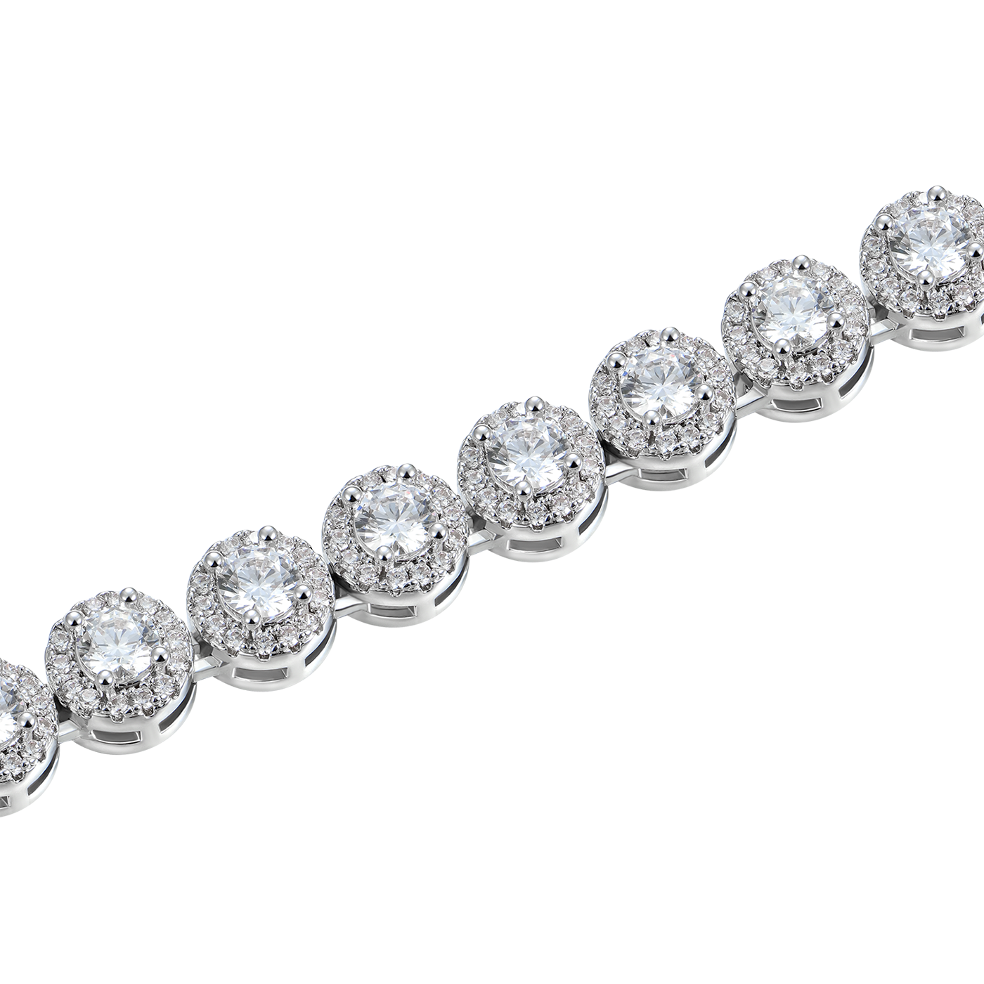 Round Cut Clustered Tennis Bracelet - 7mm