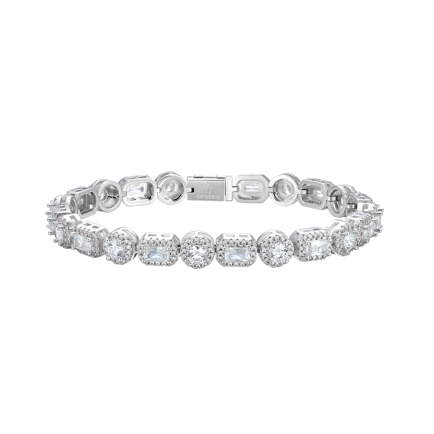 Emerald Cut Mix Clustered Tennis Bracelet - 7mm