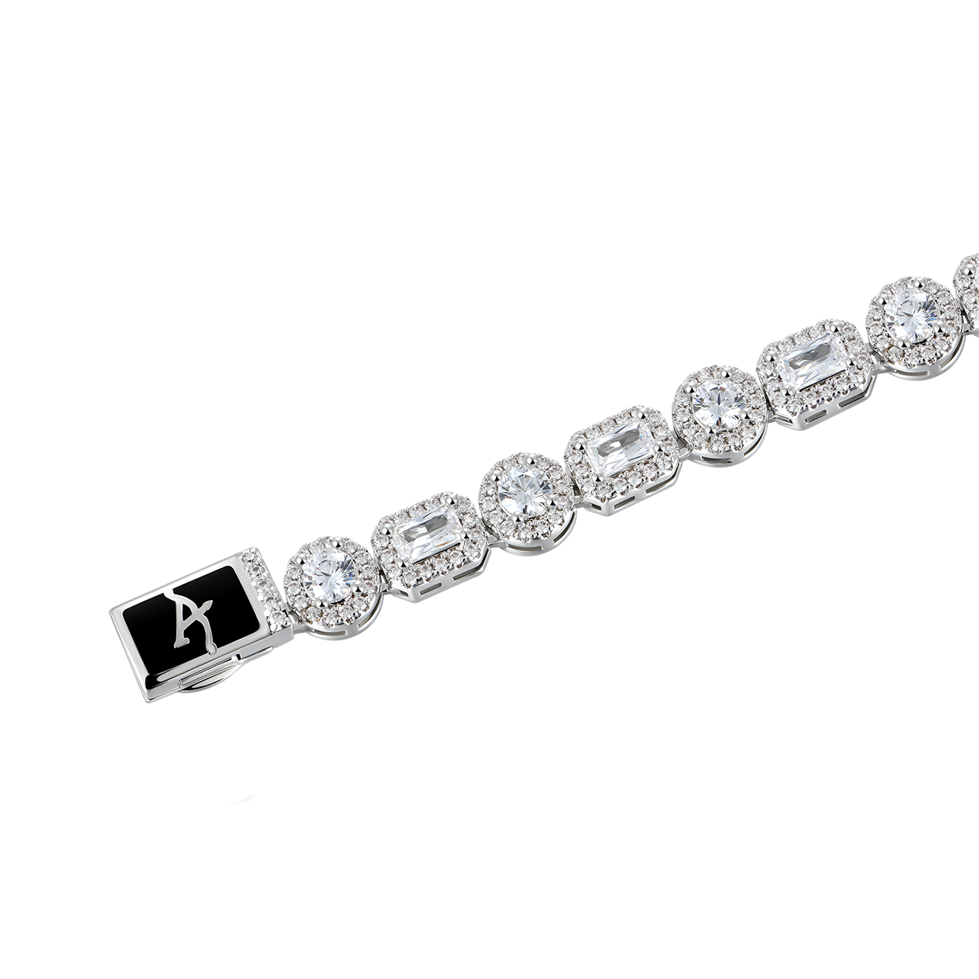 Emerald Cut Mix Clustered Tennis Bracelet - 7mm