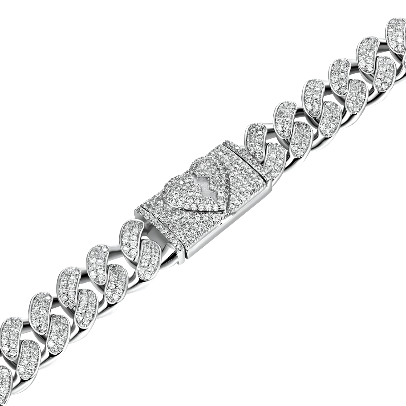 Broken Heart Cuban Link Chain - 12mm