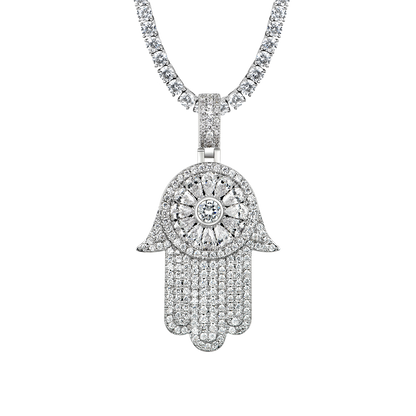 Iced Lucky Hamsa Pendant