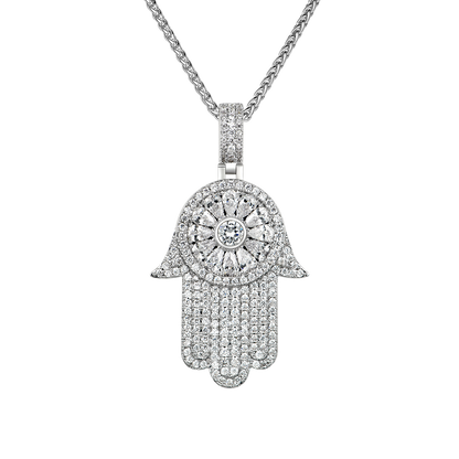 Iced Lucky Hamsa Pendant