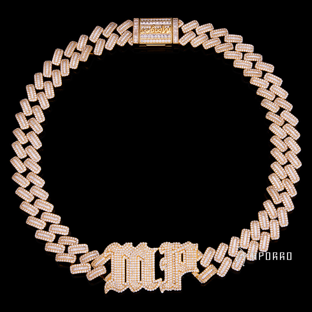 APORRO Premium Baugette Cuban Link Chain Custom Design Deposit