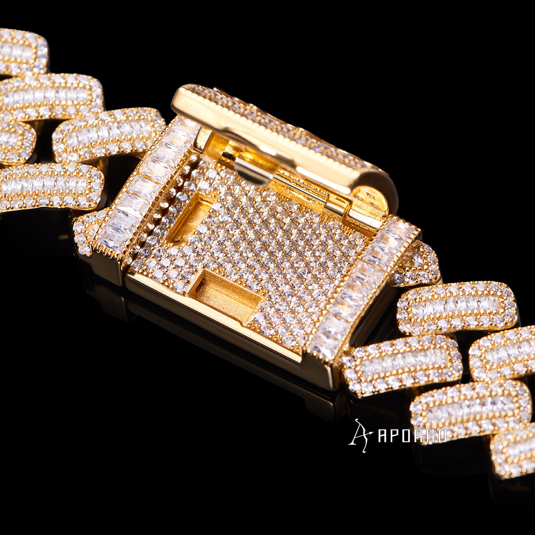 APORRO Premium Baugette Cuban Link Chain Custom Design Deposit