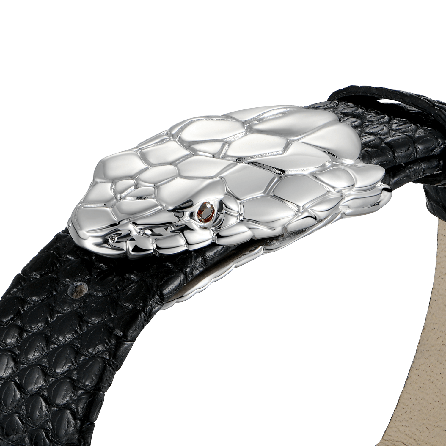 Infinity Black Snake Dial Leather Bracelet