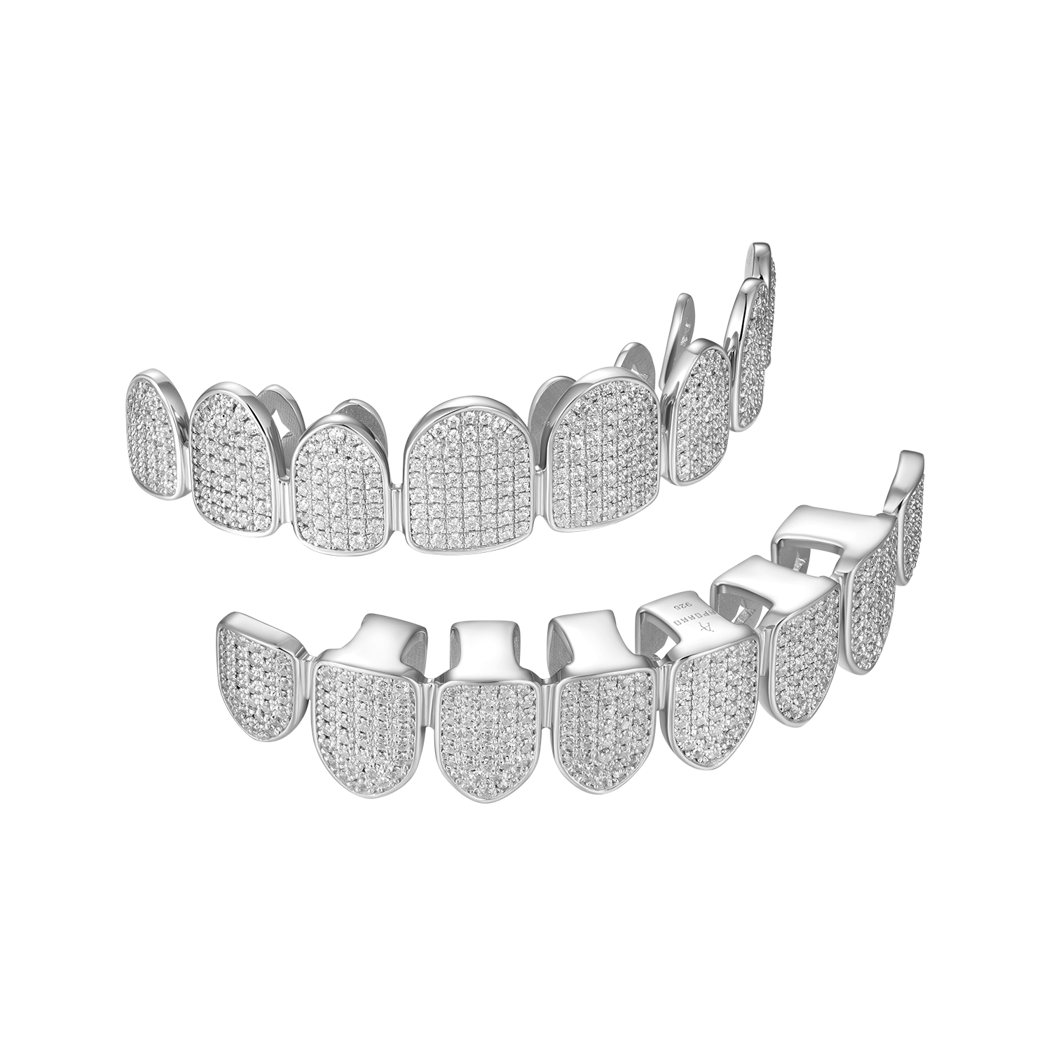 #Style_8 Teeth#Color_White Gold