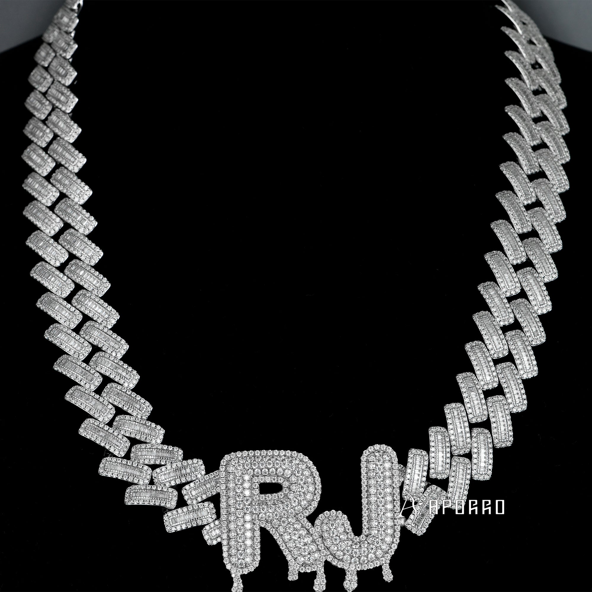 APORRO Premium Baugette Cuban Link Chain Custom Design Deposit