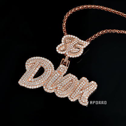 APORRO Premium Rose Gold Name Necklace Custom Design Deposit