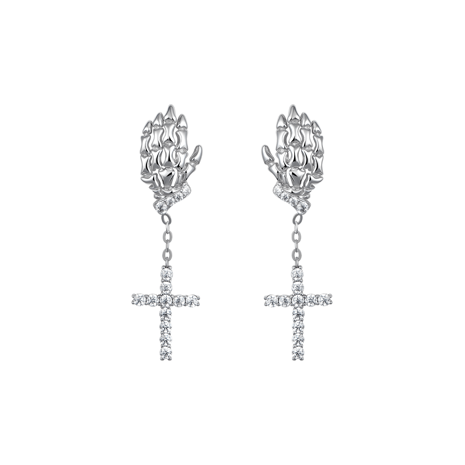 Cross Skeleton Hand Earring