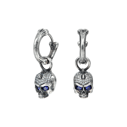 X Iced Skull Dangly Earring