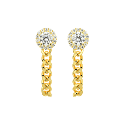 Cuban Link Hoop Earrings - Pair