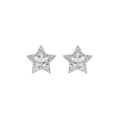 Halo Star Stud Earrings-Pair