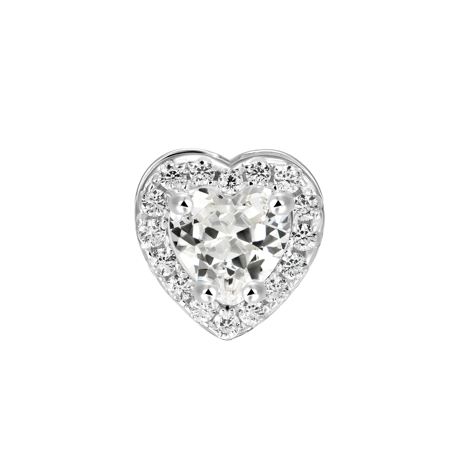 Women's Halo Heart Stud Earring