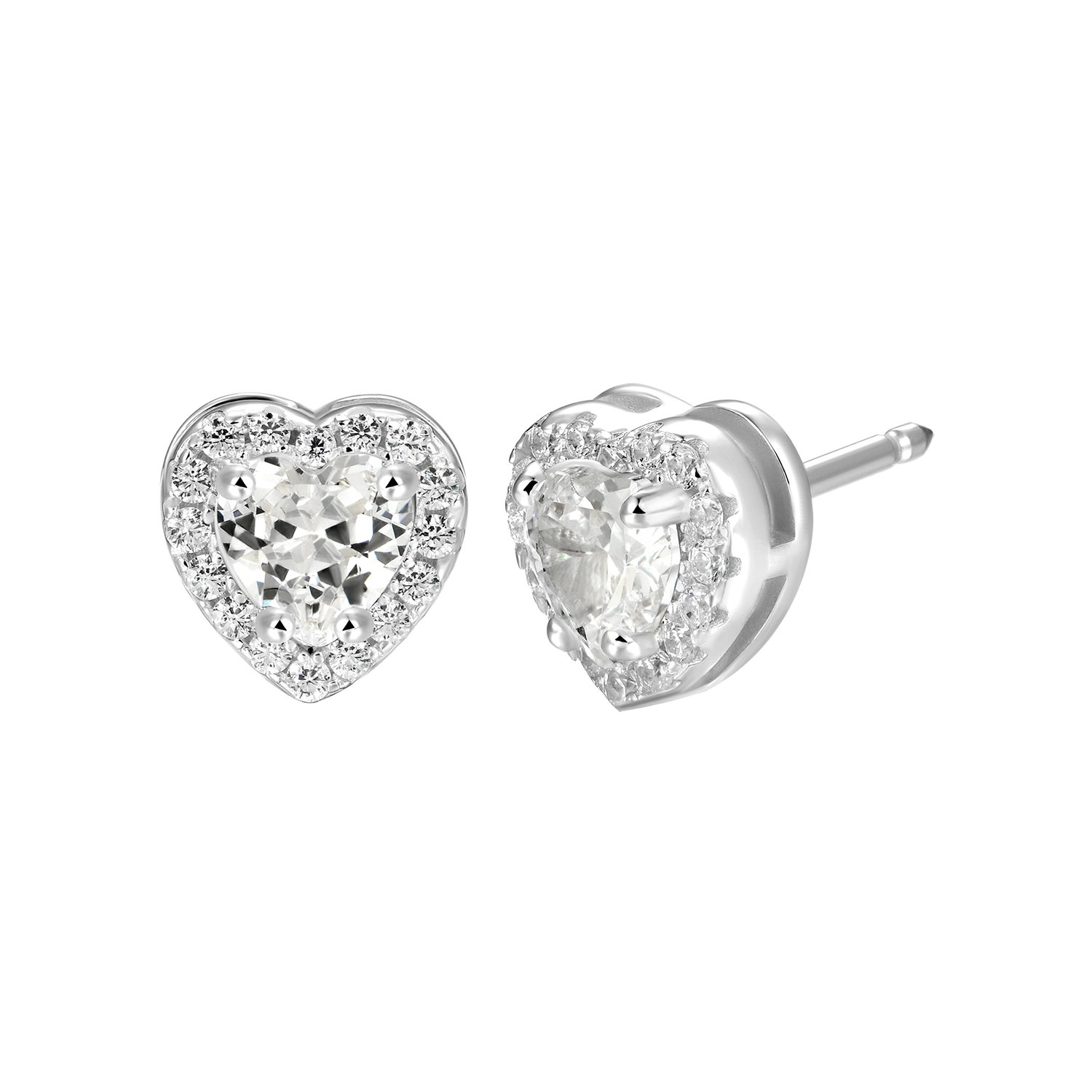 Halo Heart Stud Earring