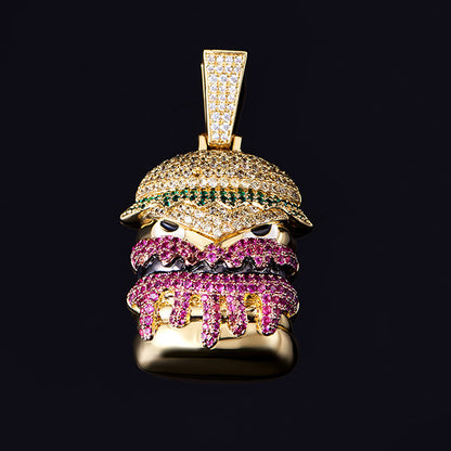 Iced Hamburger Monster Pendant (Last 1 Piece)