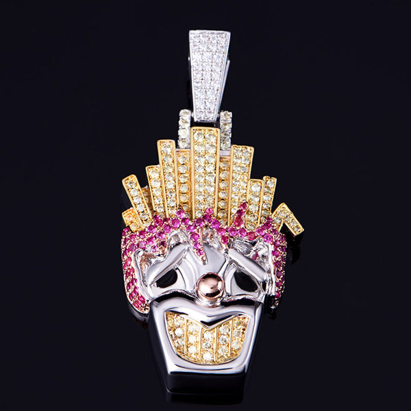 Iced Funny Fries Clown Pendant