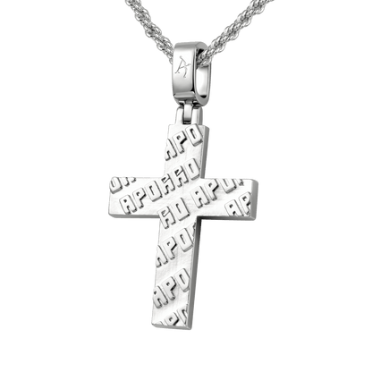 Iced Double Layered Cross Pendant