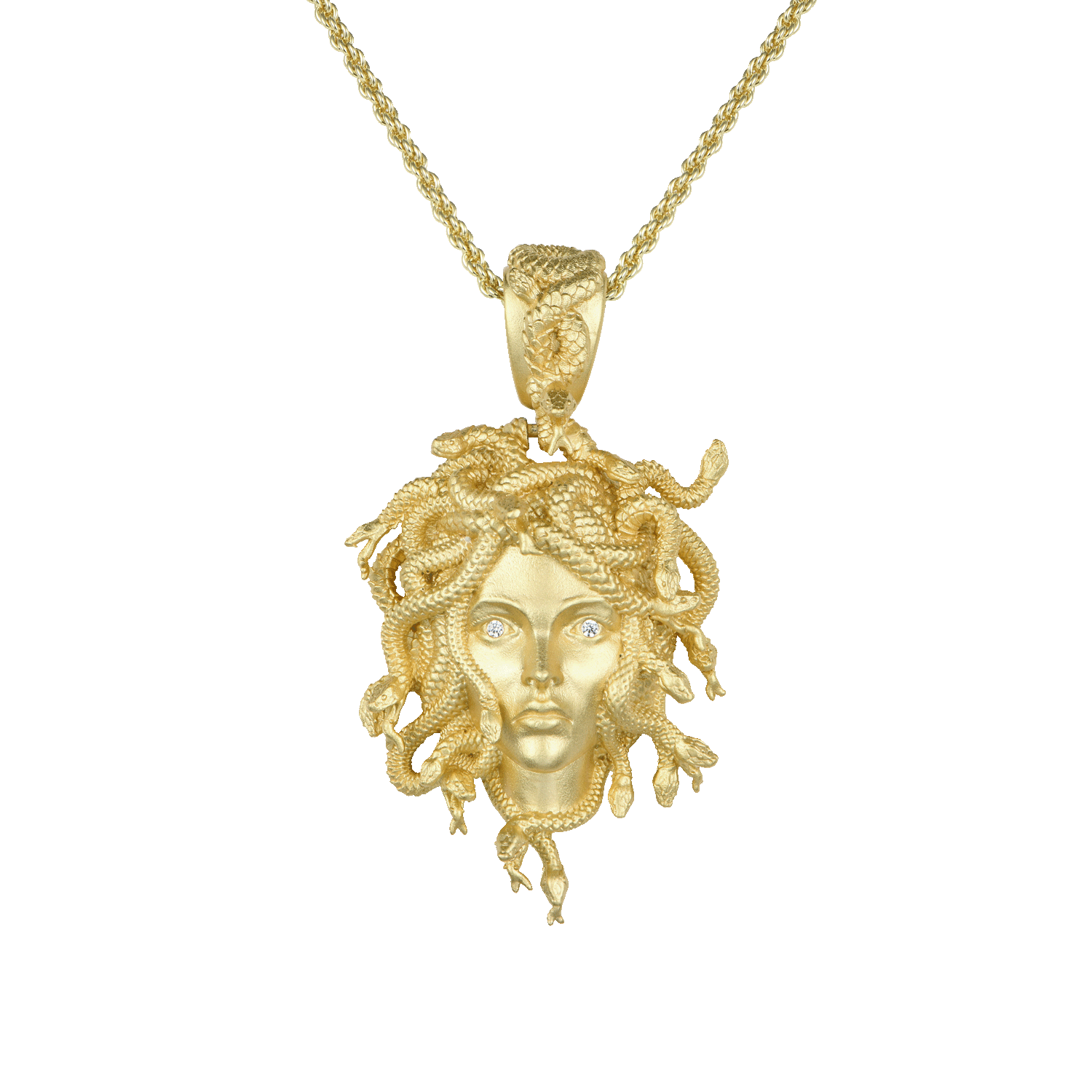 Moissanite Medusa Statue Pendant