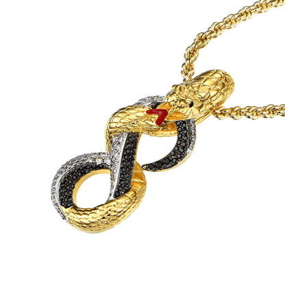 Infinity Tri-tone Snake Pendant