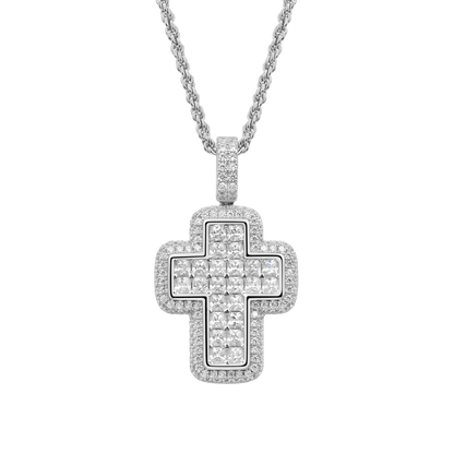 Women's Radiant Cut Cross Pendant