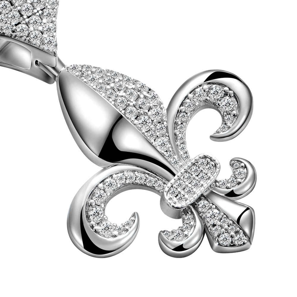 Moissanite Fleur de lis Pendant