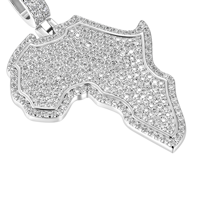 Moissanite Double-Layered Map of Africa Pendant - APORRO