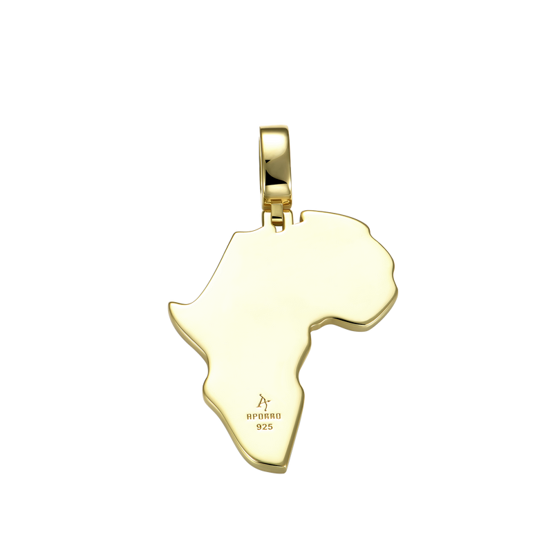 Moissanite Double-Layered Map of Africa Pendant - APORRO