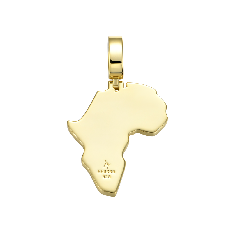 Moissanite Round Cut Map of Africa Pendant - APORRO