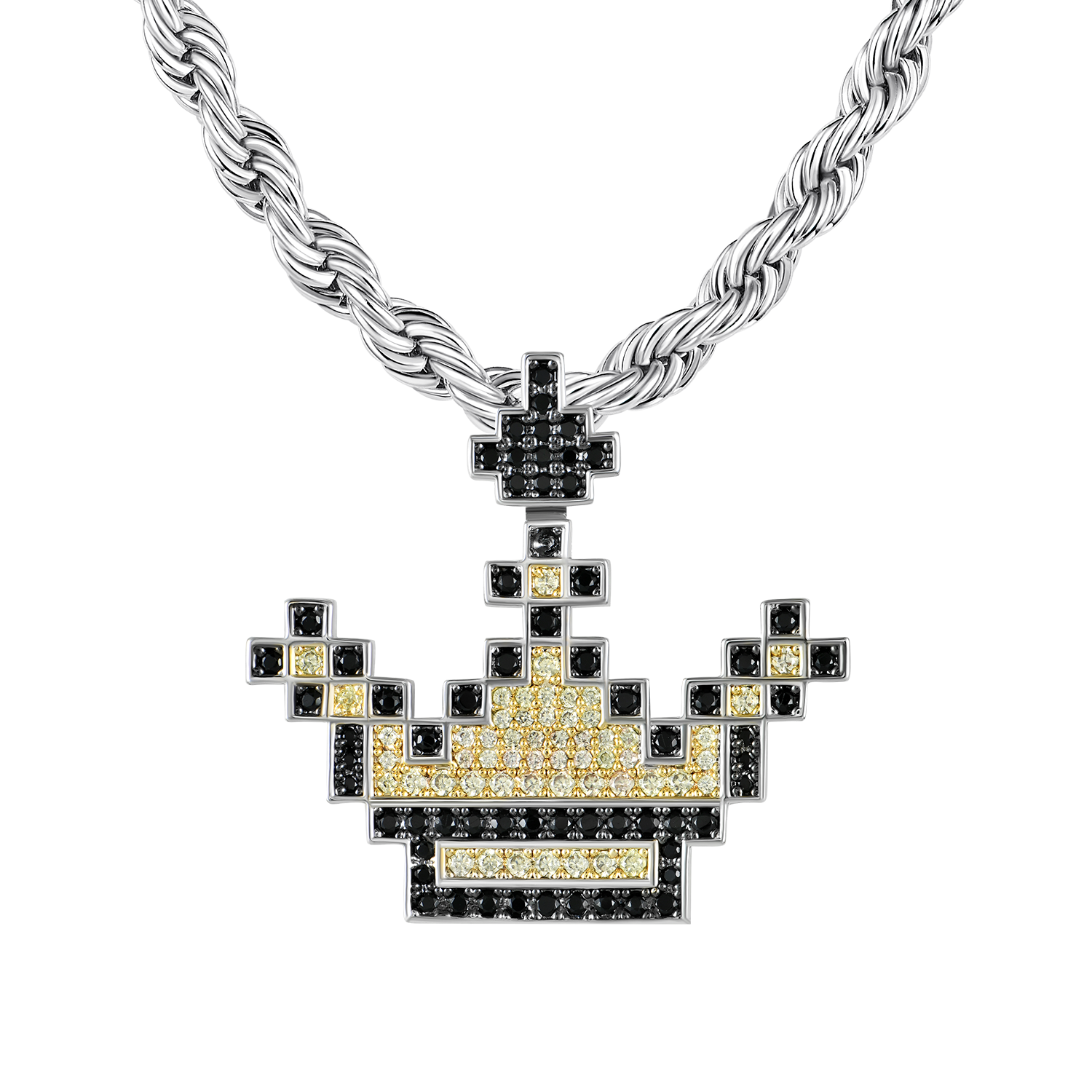 Retro Pixel Crown Pendant