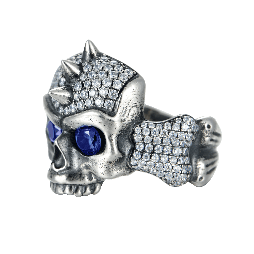 X Iced Skull Ring