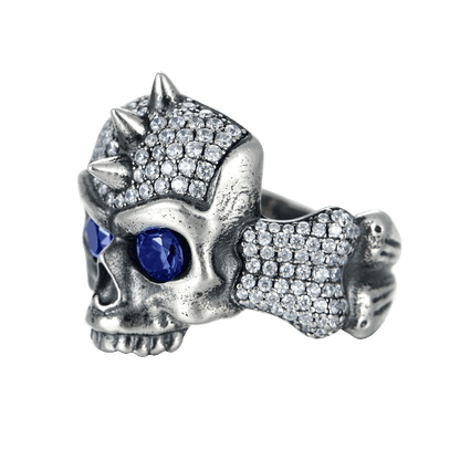 X Iced Skull Ring