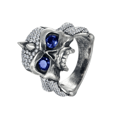 X Iced Skull Ring