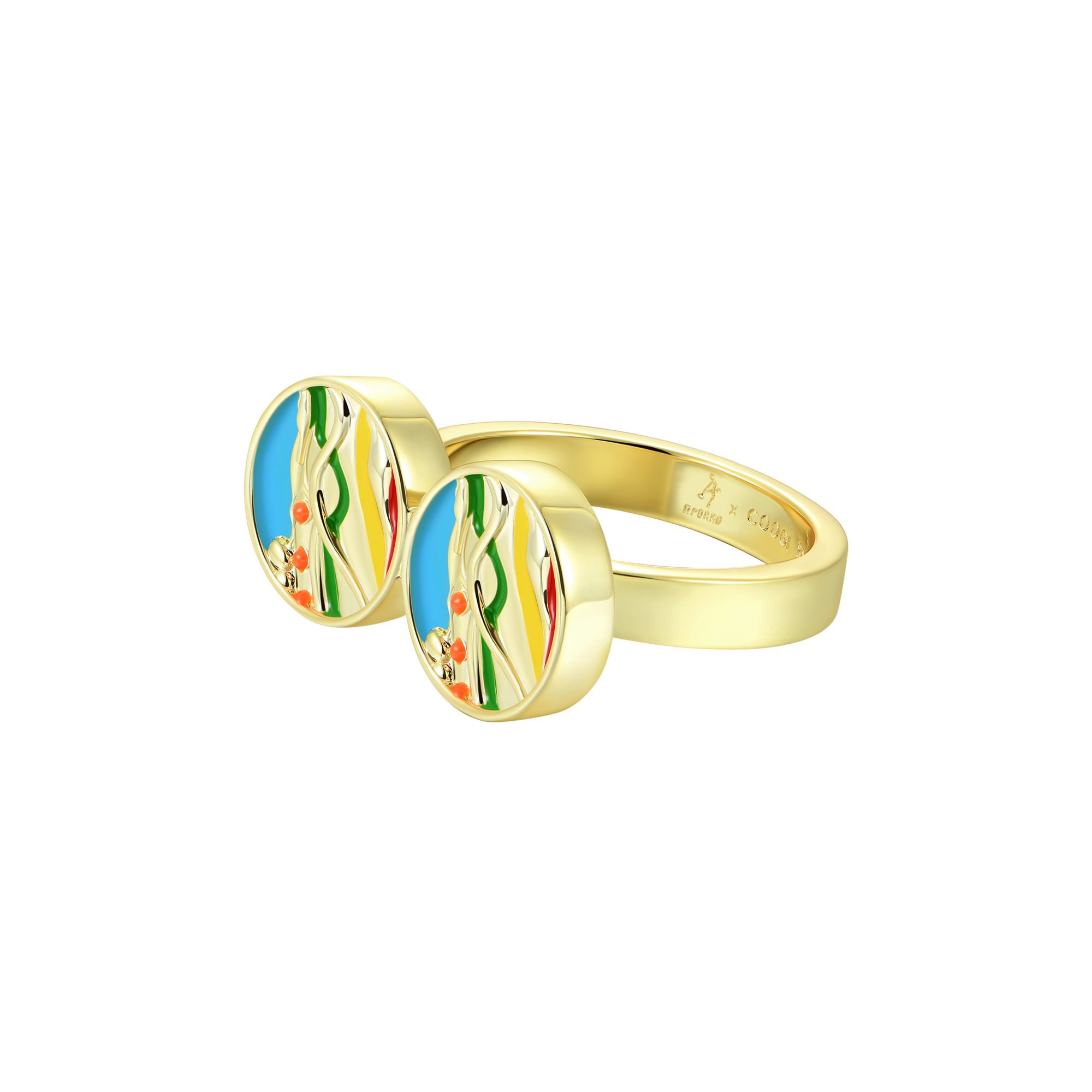 APORRO X COOGI Sweater Stripe Enamel Ring