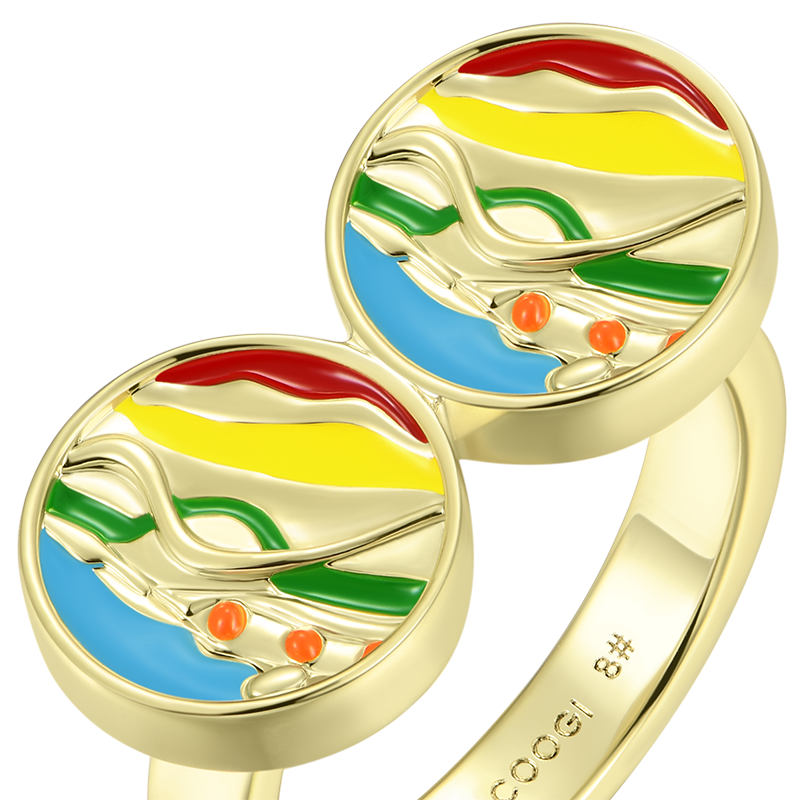 APORRO X COOGI Sweater Stripe Enamel Ring