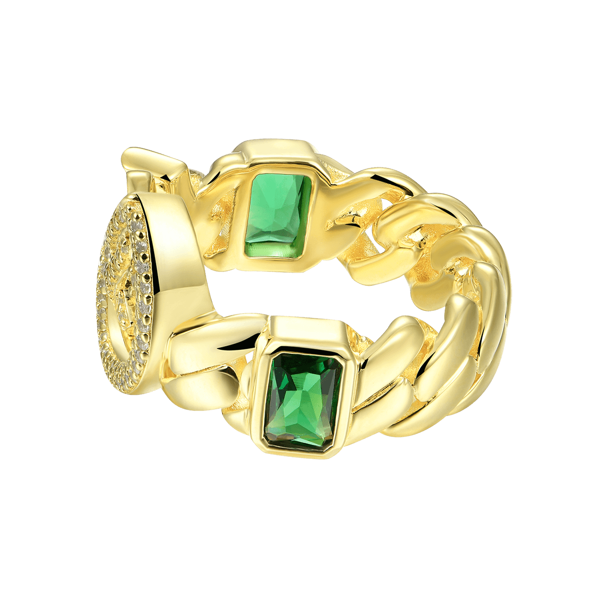 Women's APORRO X GG Emerald Cuban Ring