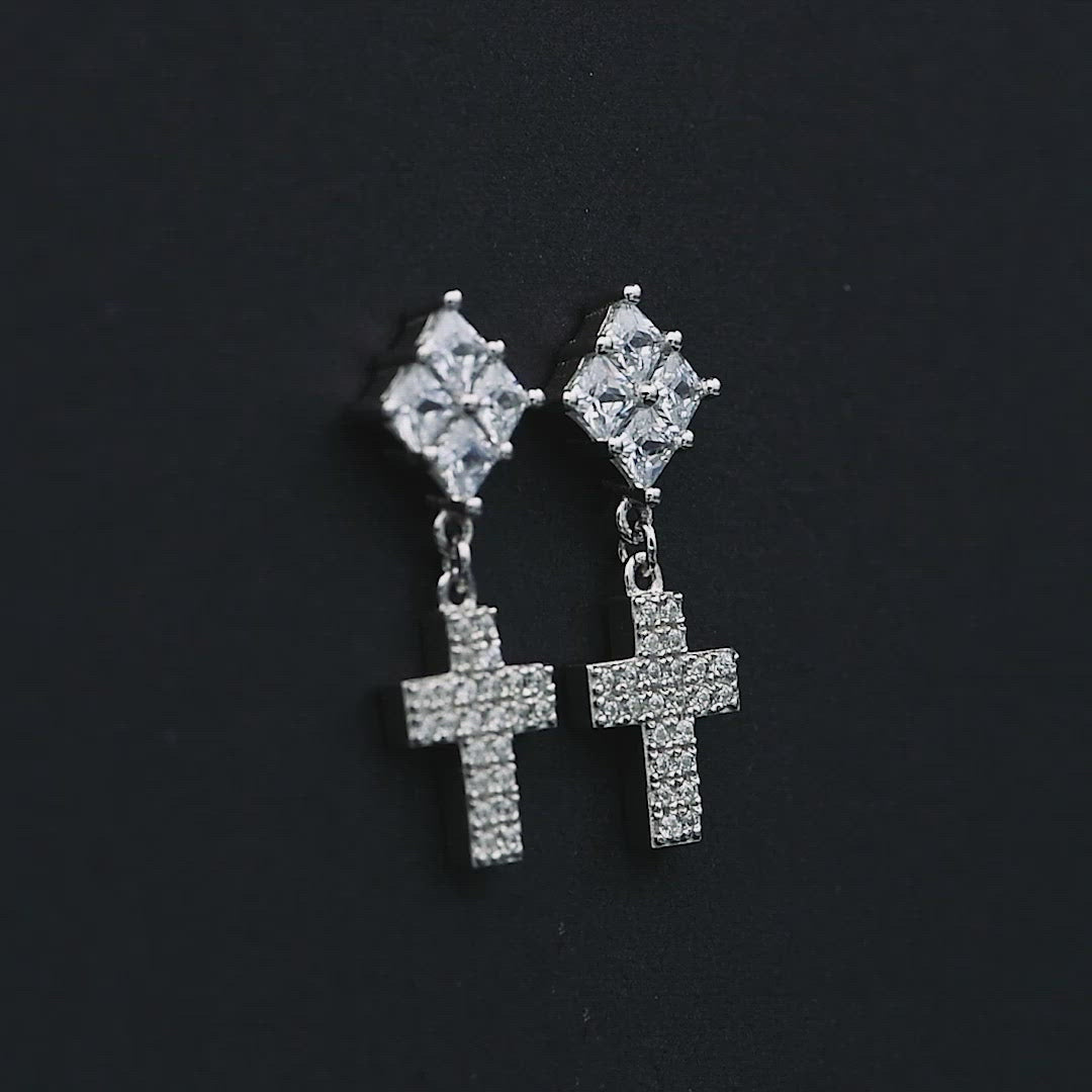 Cross Drop Earring