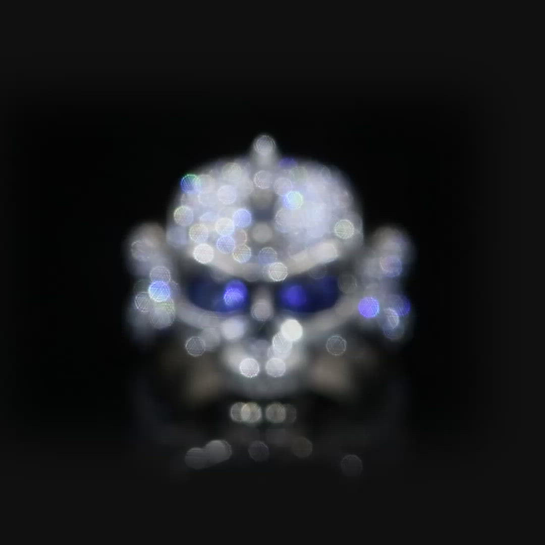 X Iced Skull Ring