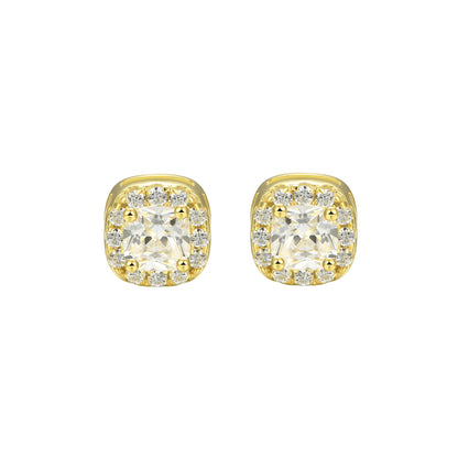 Custom Halo Moissanite Stud Earring