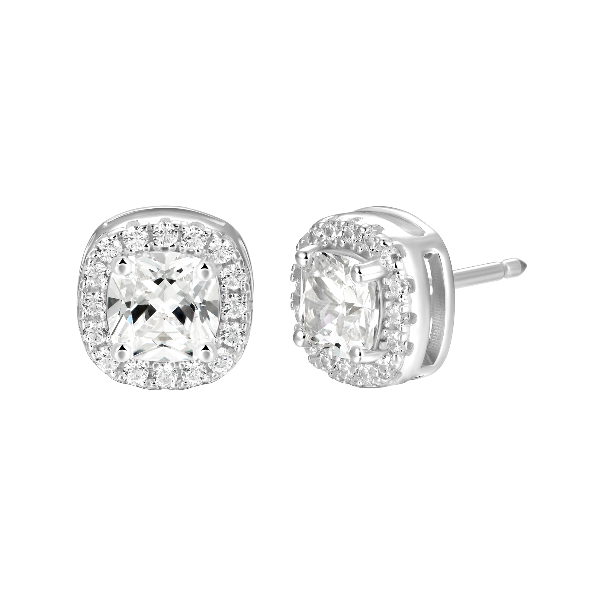 Custom Halo Moissanite Stud Earring