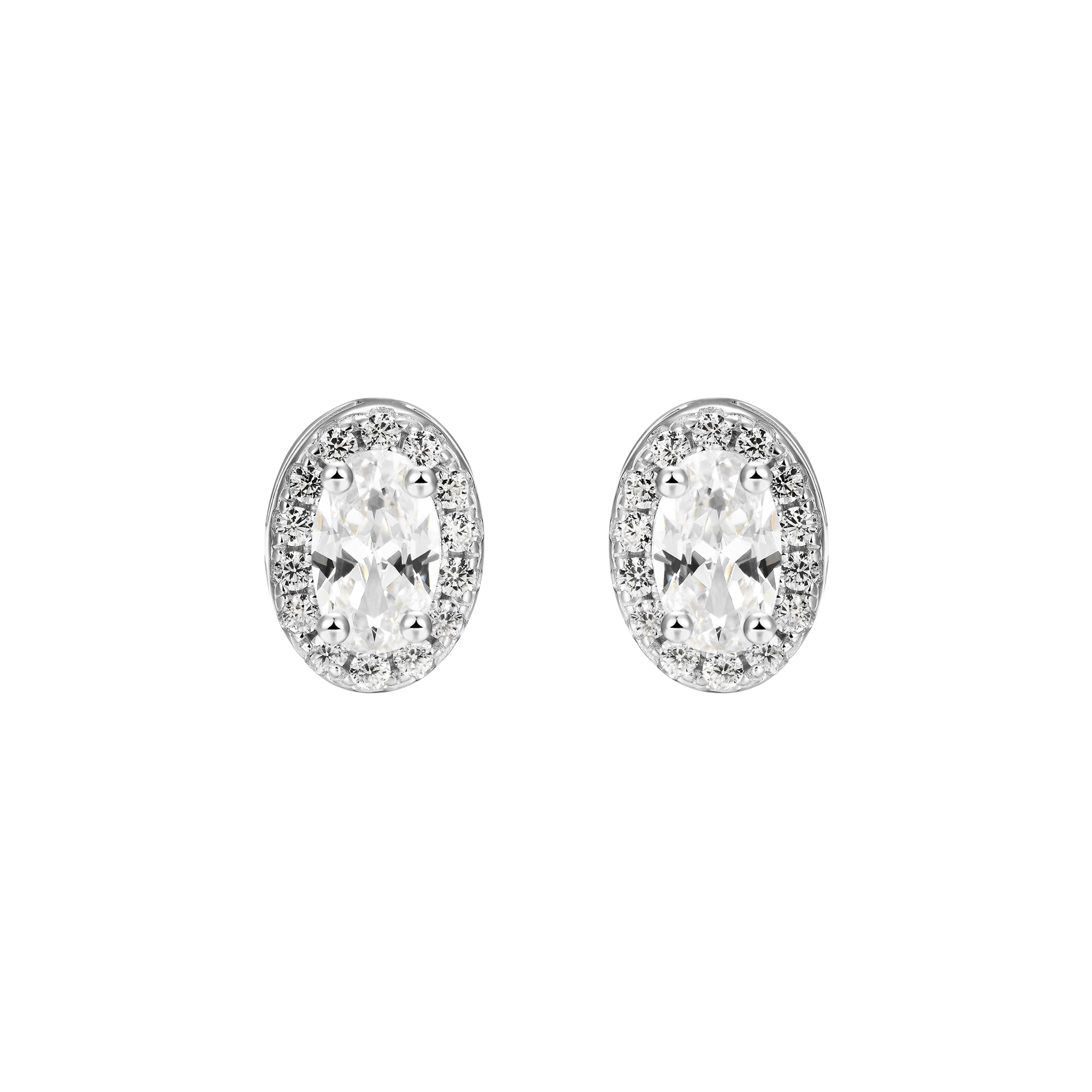 Custom Halo Moissanite Stud Earring