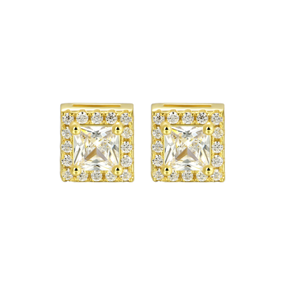 Custom Halo Moissanite Stud Earring