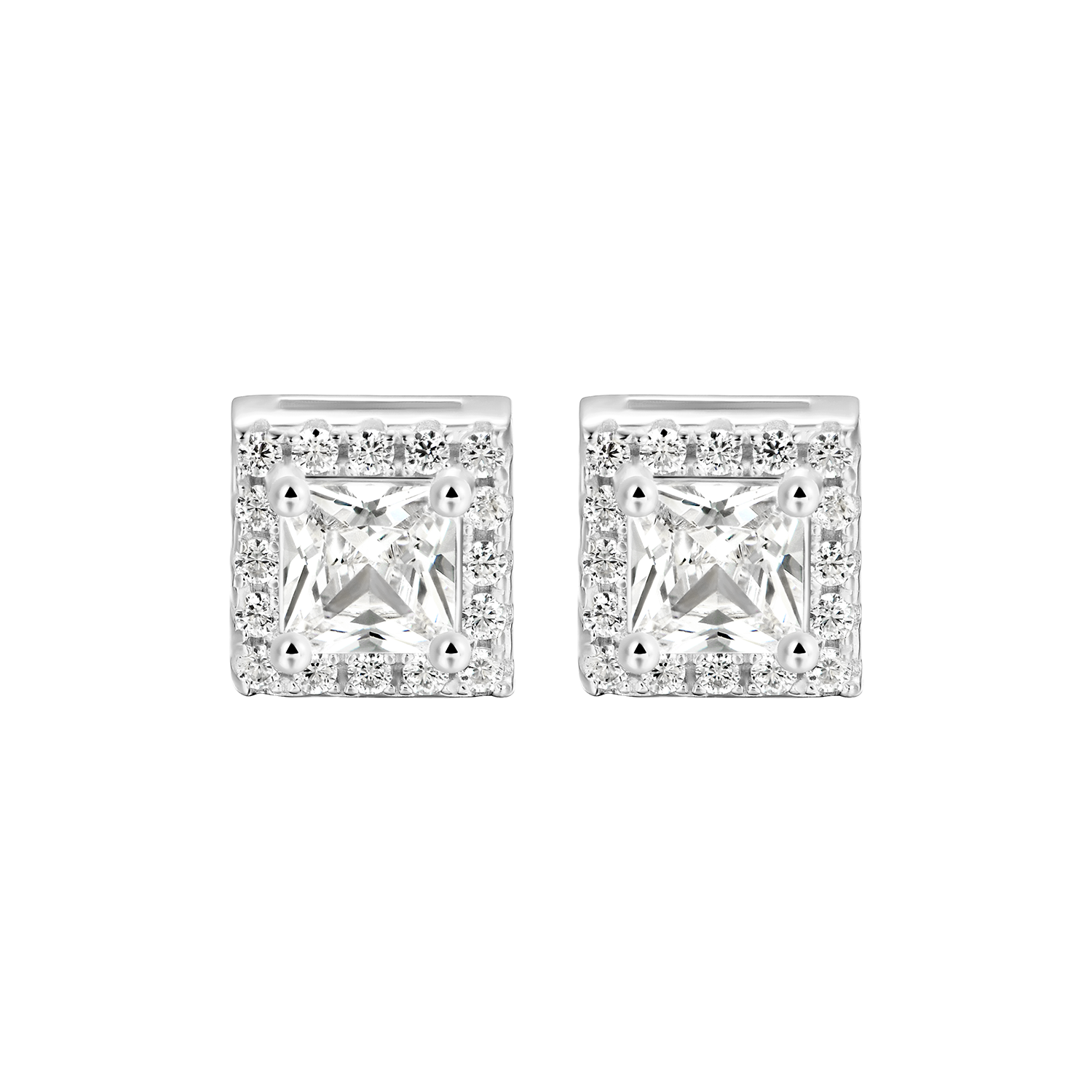 Custom Halo Moissanite Stud Earring