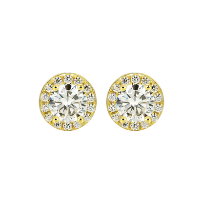 Custom Halo Moissanite Stud Earring