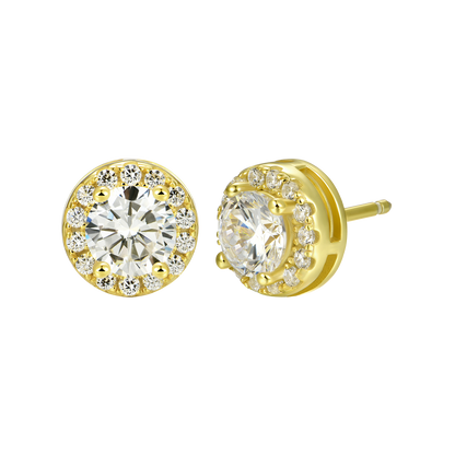 Custom Halo Moissanite Stud Earring